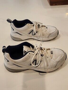 New Balance 608 White and Navy Men’s Athletic Sneakers